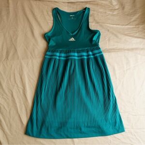 Adidas Adioure Maria Kirilenko Tennis Teal Blue Pleated Dress